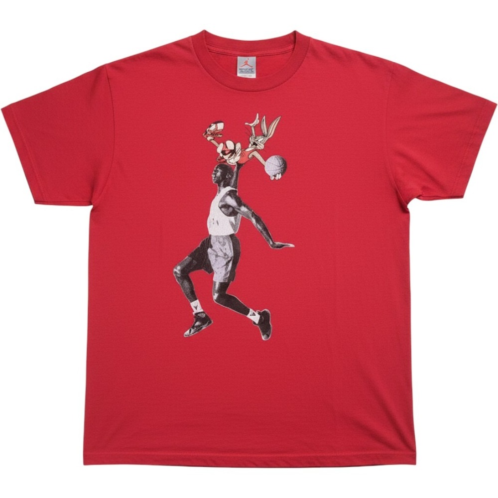 Vintage 1991 Nike Air Jordan Bugs Bunny T-Shirt Red Made in USA Single Stitch L